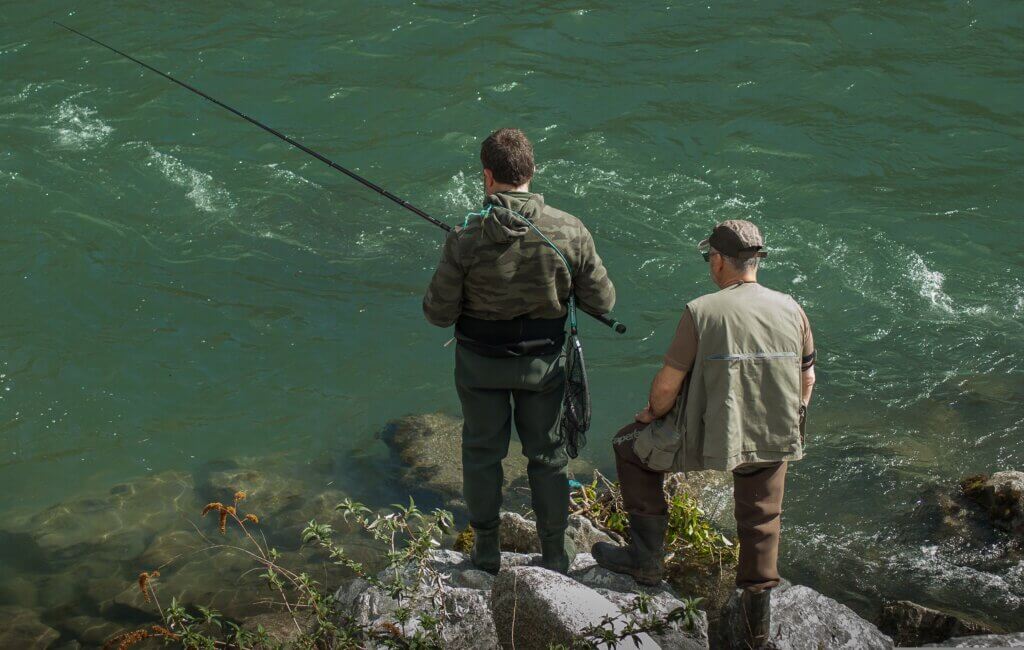 pêche en duo du bord