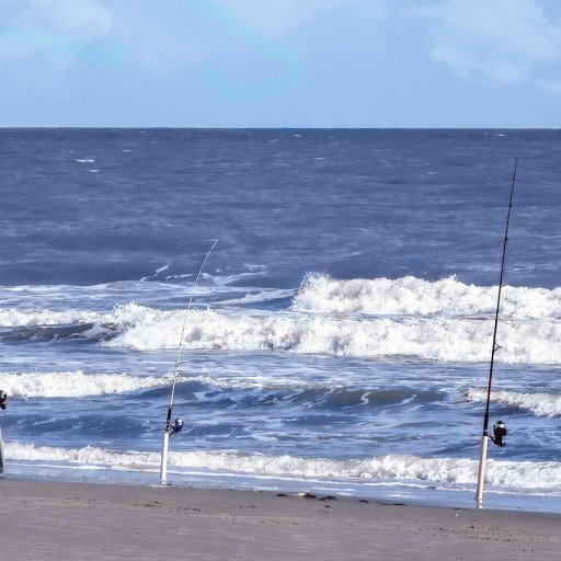 Canne sur casting au bord de l'eau